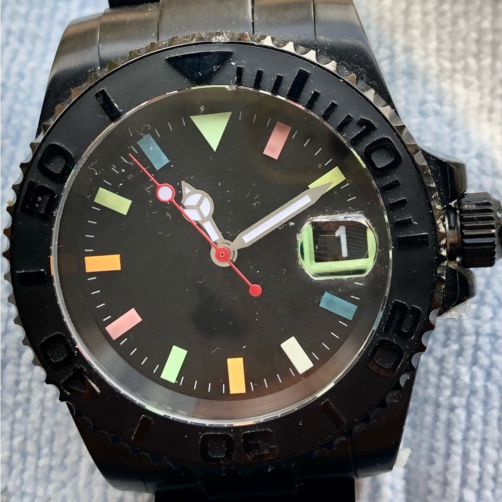 EUC 40mm Parnis Automatic PVD S/S Case Colorful Dial